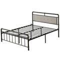 Bed Frame with Headboard, Queen Size Bed Frame for Adults Teens Kids, Metal Platform Bed Frame with Metal Slat Support, Queen Bed Frame No Box Spring Need, 83"Lx61"Wx40.83"H, Max Holds 661LBS, L