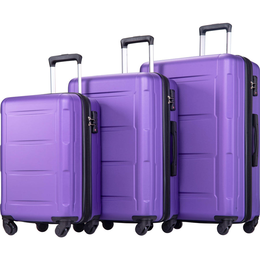 Carry on Luggage Sets of 3, SEGMART Expandable Hardside Suitcase with TSA Lock, Lightweight Luggage Dual Spinner Wheels Set: 20in 24in 28in, Heavyweight Suitcase for Traveling, Soft Blue, S6543