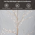 SEGMART Home White Birch Christmas Trees, 3PCS 6FT/5FT/4FT Artificial Christmas Tree with Birch Trees Light, Solid Metal Stand, Decorations for Home, Party, Christmas, Indoor, Outdoor, White, SS041