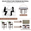 3 PCS Outdoor Patio Furniture Set, All-Weather Patio Dining Sets, PE Rattan Bar Height Table & Stool, Outdoor Bar Set with Cushion, High Bistro Set Dining Table Set, for Pool Patio Yard Balcony, K3937
