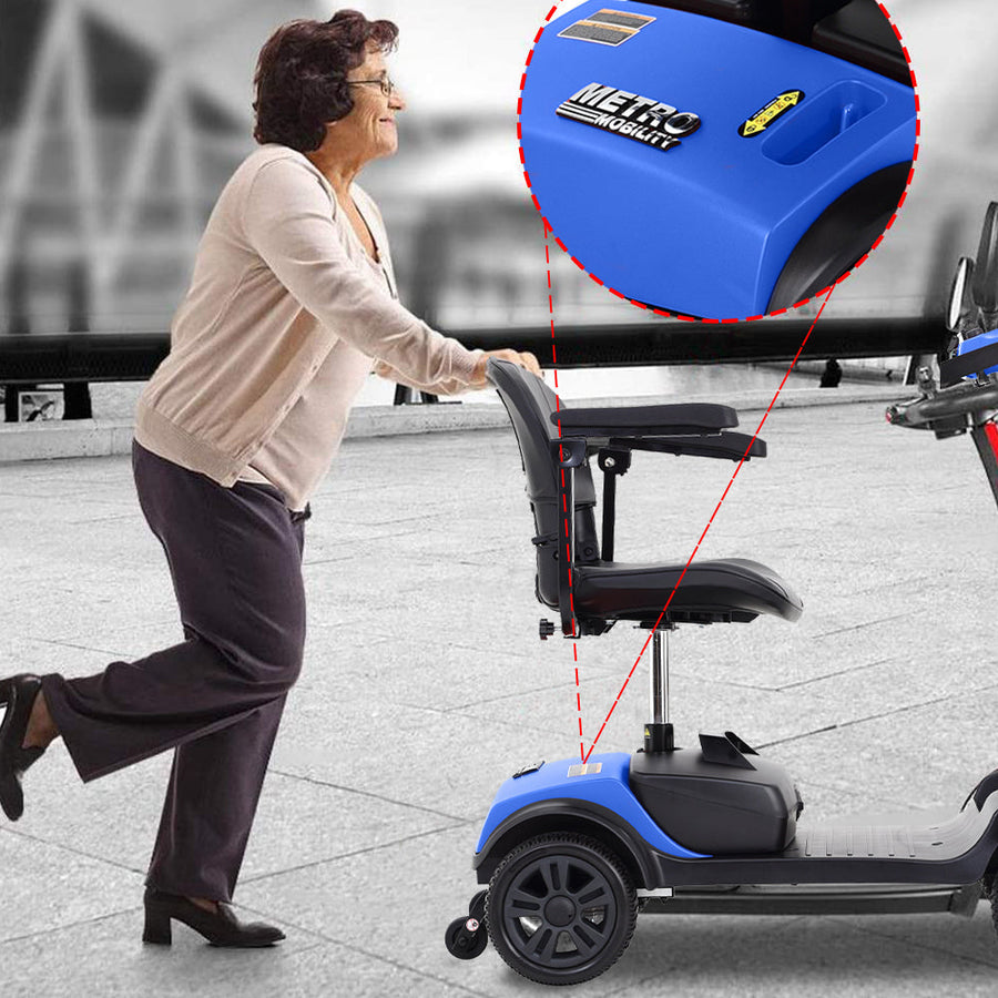 Segmart Outdoor Mobility Scooters for Senior, 4 Wheel Mobility Scooter with Front LED Light, Motorized Electric Medical Carts for Adults, 10 Miles, 265 lbs, Blue, SS576