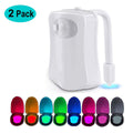 Toilet Night Light(2Pack), 8-Color Led Motion Activated Toilet Seat Light, Fit Any Toilet Bowl, Toilet Bowl Light with Two Mode Motion Sensor LED Washroom Night Light, I5209