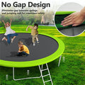 16FT Trampoline with Basketball Hoop, Green Outdoor Trampolines Recreational Kids Trampoline with Enclosure Net Outdoor for 3-5 Kids, L