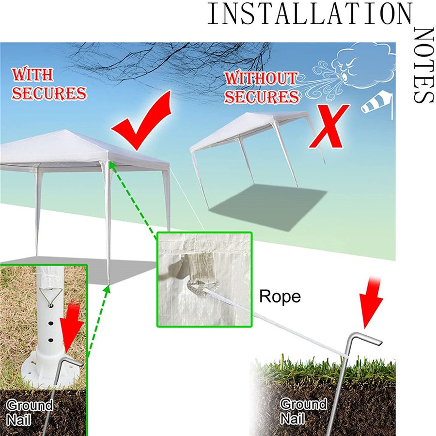 Canopy Party Tent for Outside,10' x 10' Outdoor Canopy Tent with 4 Side Walls, SEGMART Upgraded Outdoor Party Wedding Tent, White Backyard Tent for Catering Garden Beach Camping, L172