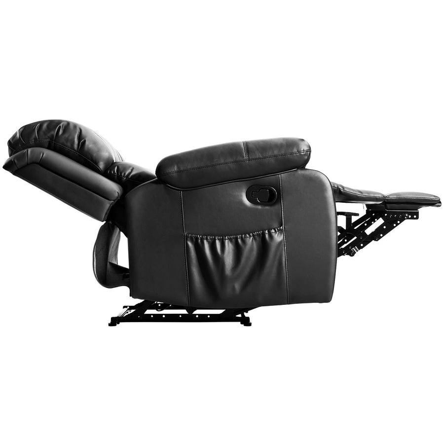 Oversized Recliner Chairs on Clearance, Massage Recliner Chair with Heat for elderly, High-Grade PU Leather Sofa Lounge Chair with 8 Vibration Points, Safety Ergonomic Recliner Sofa, L