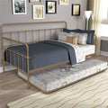 Twin Metal Trundle Bed Frame, SEGMART Twin Trundle Beds with Trundle Included, Daybed & Trundle with Metal Slat Support, Twin Daybed for Adults Kids Teens, Bed Frame No Box Spring Needed, Brass, H533