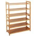 Shoe Rack Organizer for Closet, 6-Tier Bamboo Shoe Rack Organizer, Free Standing Entryway Storage Shoe Rack, 18-25 Pairs Entryway Standing Shoe Shelf Storage Organizer for Living Room