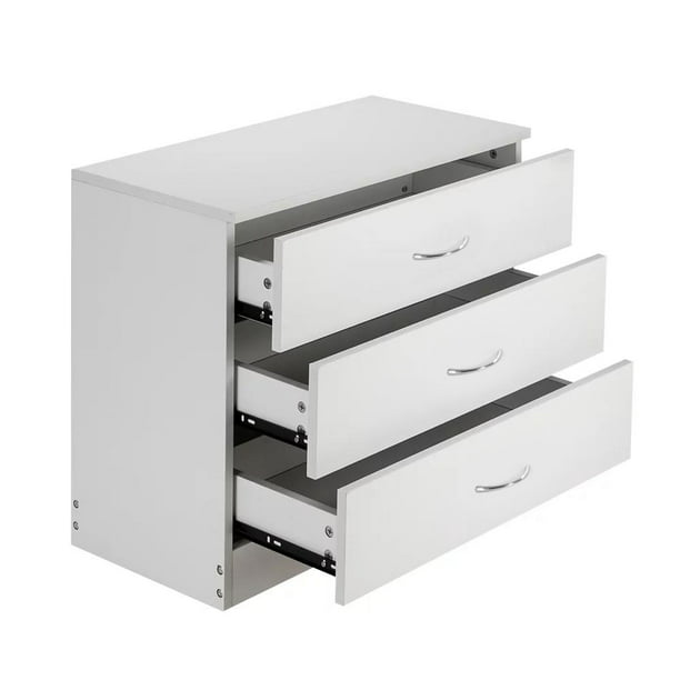 3-Drawer Dresser, Heavy Duty Wood Chest of Drawers, Modern 3 Drawer Dresser, Storage Bedroom Chest for Kids Room, Bathroom, Closet, Entryway, Hallway, Nursery, White Vertical Storage Cabinet, L2010
