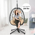 Clearance! Hanging Wicker Egg Chair, Outdoor Patio Hanging Chairs with Stand, UV Resistant Hammock Chair with Comfortable Cushion, Durable Indoor Swing Egg Chair for Garden, Backyard, L3959