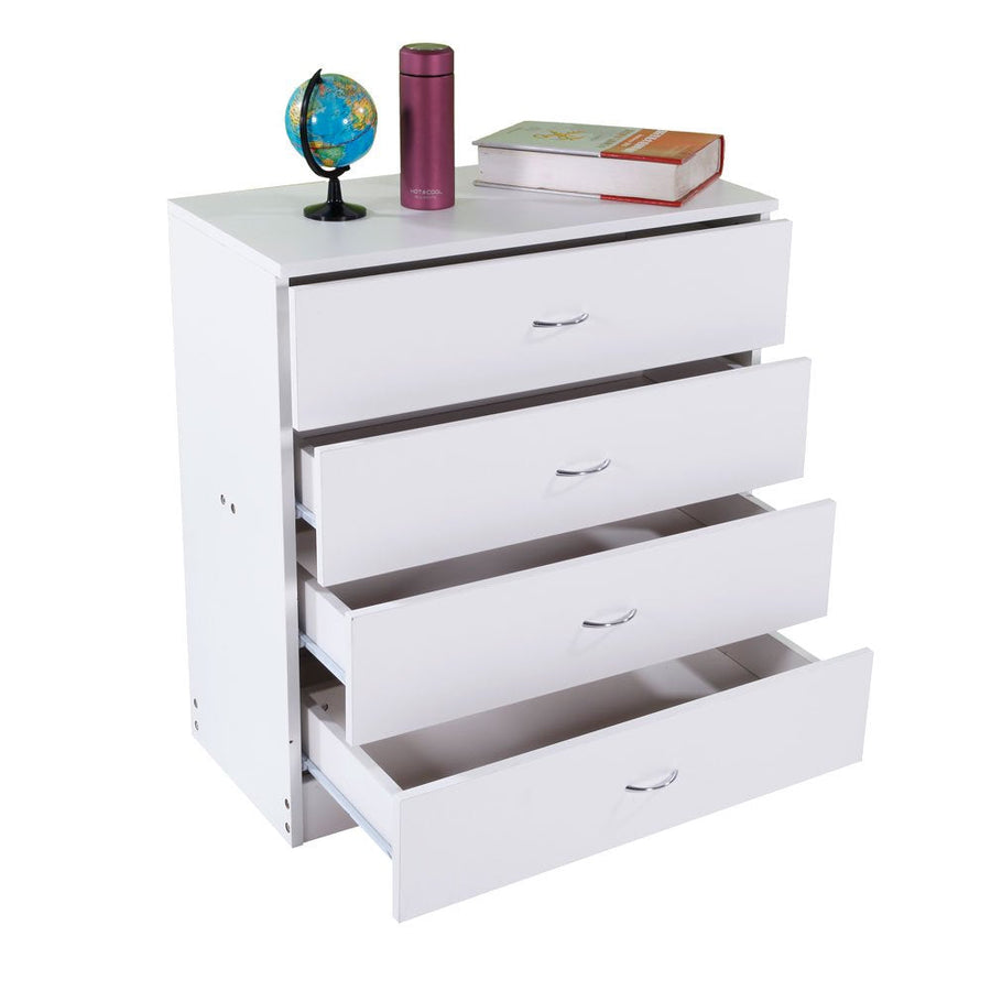 Segmart White Wood Chest Cabinet, 26" x 13" x 29" Durable MDF Wood Chest Cabinet with Metal Handles, Simple Bedroom Furniture Chest of Drawers for Closet to Storing Clothes, Cosmetic, S7893