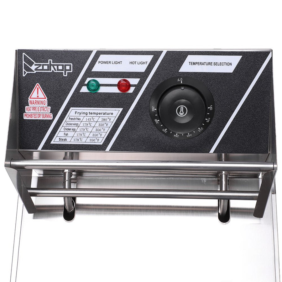 Deep Fryer Electric Deep Fryer with Basket and Lid, Large Capacity Deep Fryer Donut Deep Fryer, SEGMART Commercial Deep Fryer Stainless Steel Deep Fryer for Kitchen/Home Use, 6.3QT/6L/2500W, H622