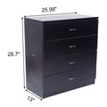 Dressers for Bedroom, Heavy Duty 4-Drawer Wood Chest of Drawers, Modern Storage Bedroom Chest for Kids Room, Black Vertical Storage Cabinet for Bathroom, Closet, Entryway, Hallway, Nursery, L2027