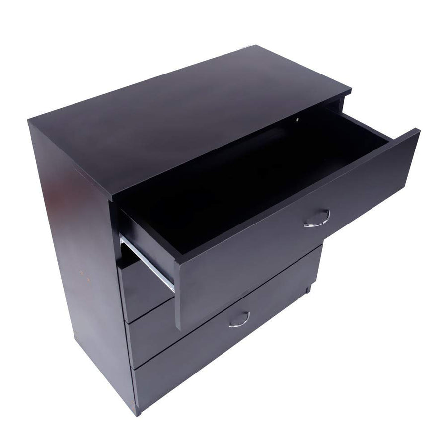 Dressers for Bedroom, Heavy Duty 4-Drawer Wood Chest of Drawers, Modern Storage Bedroom Chest for Kids Room, Black Vertical Storage Cabinet for Bathroom, Closet, Entryway, Hallway, Nursery, L2027