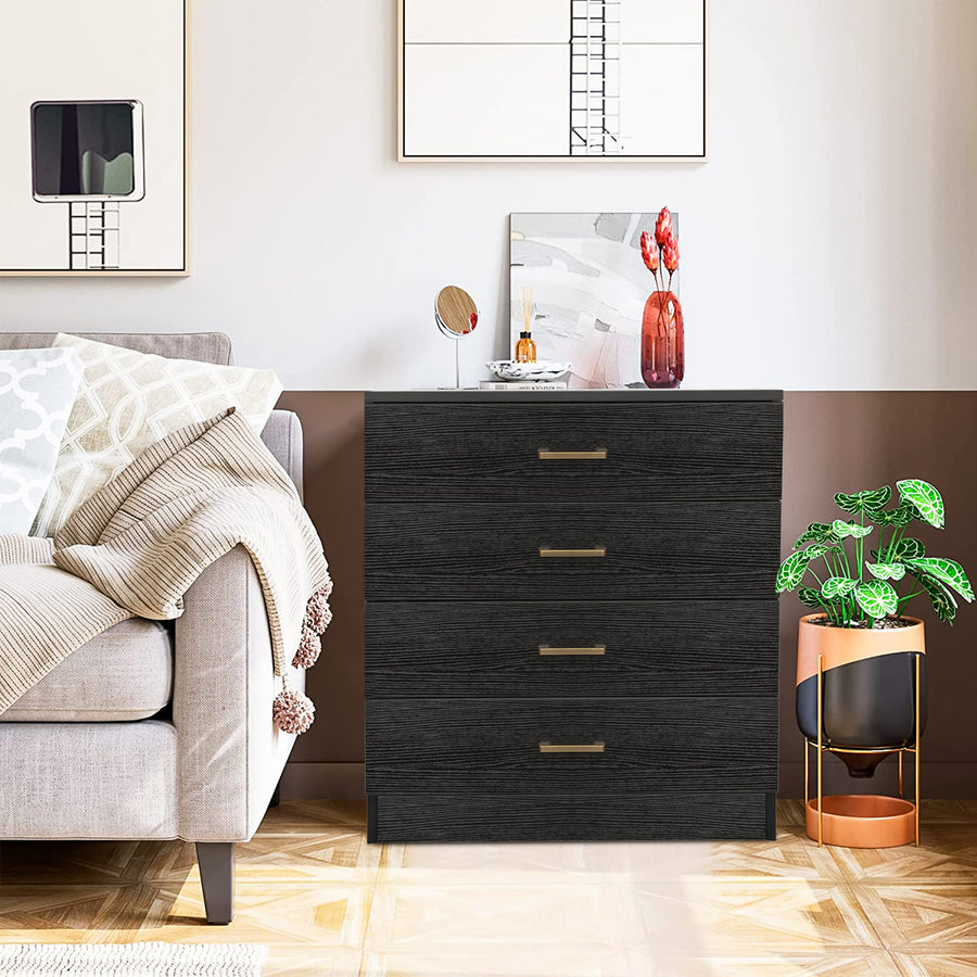 Segmart 4 Chest of Drawers for Bedroom, 26" x 13" x 29" Classic Metal Handles, Durable MDF Wood, S7914