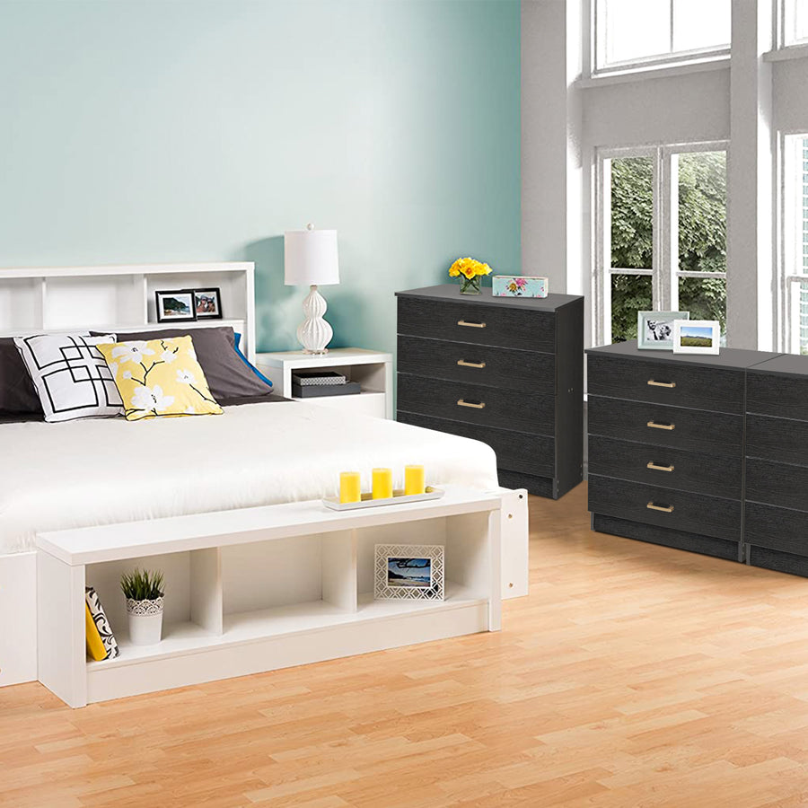 Segmart 4 Chest of Drawers for Bedroom, 26" x 13" x 29" Classic Metal Handles, Durable MDF Wood, S7914