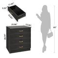 Segmart 4 Chest of Drawers for Bedroom, 26" x 13" x 29" Classic Metal Handles, Durable MDF Wood, S7913