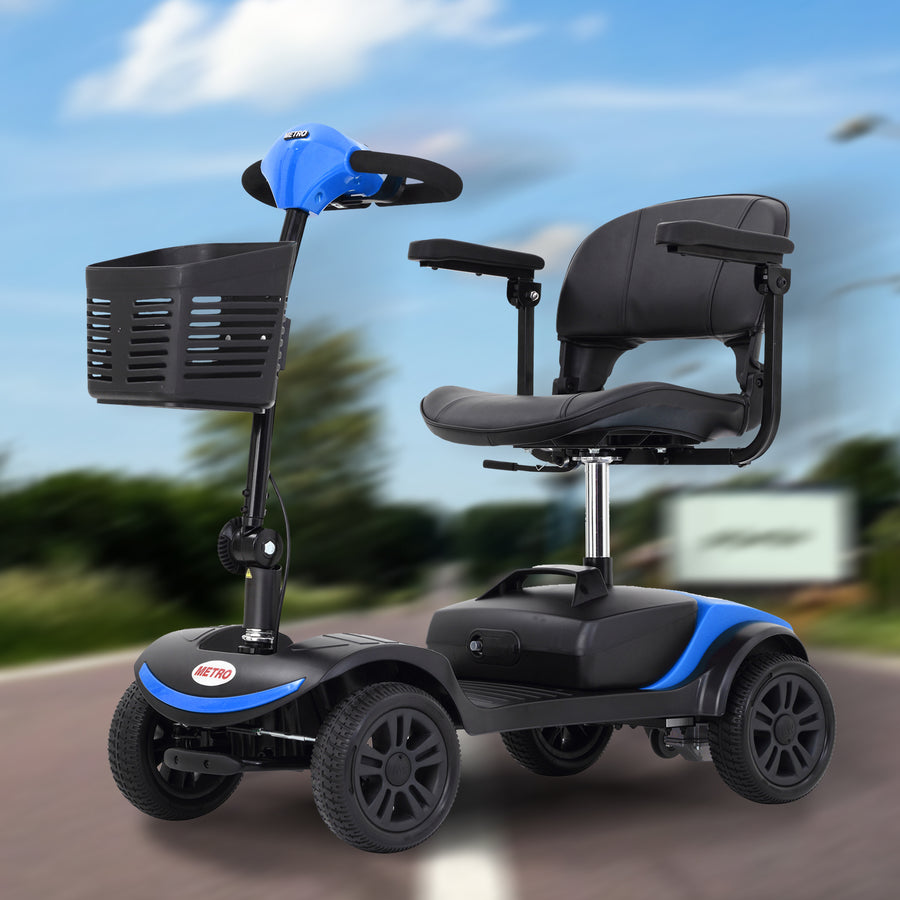 Segmart Motorized Scooter with 360° Swivel Seat, 4 Wheel Electric Mobility Scooter with Detachable Basket and Control Panel, Electric Medical Carts for Senior Handicapped Adults, Max Speed 5 mph, 265 lbs, SS549