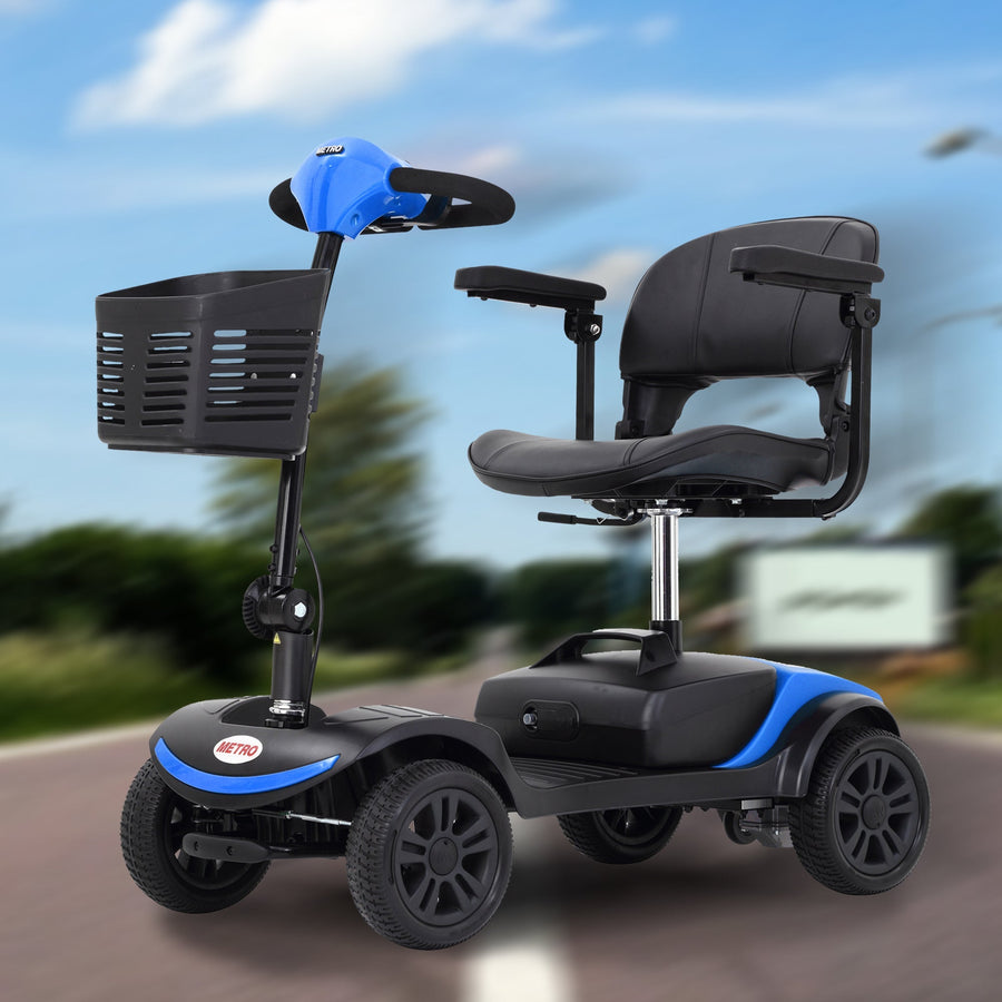 Segmart Outdoor Mobility Scooters for Senior, 4 Wheel Mobility Scooter with Front LED Light, Motorized Electric Medical Carts for Adults, 10 Miles, 265 lbs, Blue, SS576