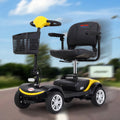 Outdoor Mobility Scooter for Senior, Heavy Duty Electric Scooters with 4 Wheel, Sliding Swivel Seat with Flip-Up Armrests for Handicapped, Easy Assembly, 300lbs, Yellow, SS142