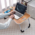 SEGMART Laptop Desk for Bed, Foldable Bed Tray Portable Lap Desks for Adults Kids, Wood, Q06