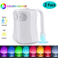 Toilet Night Light(2Pack), 8-Color Led Motion Activated Toilet Seat Light, Fit Any Toilet Bowl, Toilet Bowl Light with Two Mode Motion Sensor LED Washroom Night Light, I5209