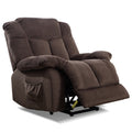 Lift Recliner, Electric Power Lounge Single Sofa for Elderly and Disabled, Heavy Duty Reclining Chair with Remote Control, Plush Fabric Sofa Living Room Chair with Overstuffed Design, Coffee, SS438