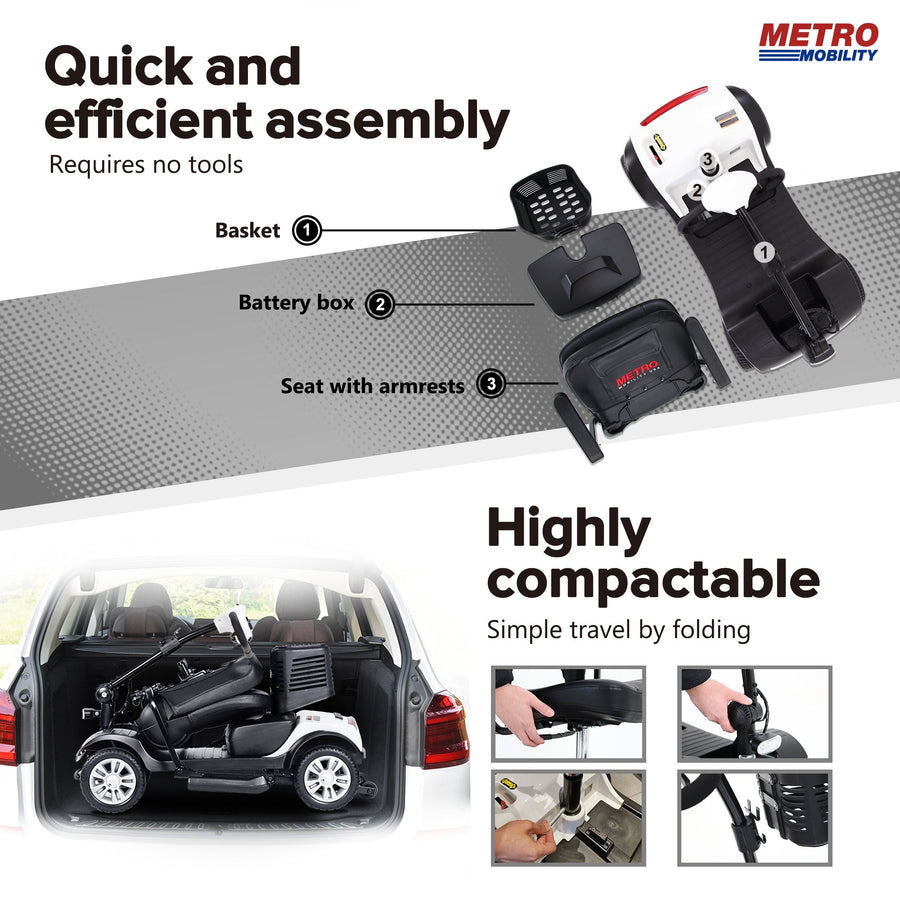 Segmart Mobility Scooters for Seniors, Heavy Duty Handicap Electric Scooters with 4 Wheel, Lightweight Compact Motorized Scooter with Headlights, Outdoor Power Scooter with Anti-Tip Wheels, Blue, SS113