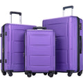 3 Piece Expandable Luggage Sets on Sale, SEGMART Carry on Suitcase w/ TSA Lock, Lightweight Hardshell Luggage Dual Spinner Wheels Set: 20in 24in 28in, Heavyweight Suitcase for Traveling, Purple, S6587