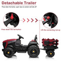 Power Tries Kids Ride on Car Toy, SEGMART 12V Ride-On Agricultural Vehicle with Trailer, Boys & Girls Kid Tractor with Charger, 2 Speeds, Music, Birthday Gift for 1-5 Boys & Girls, Red, SS026