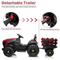 Power Tries Kids Ride on Car Toy, SEGMART 12V Ride-On Agricultural Vehicle with Trailer, Boys & Girls Kid Tractor with Charger, 2 Speeds, Music, Birthday Gift for 1-5 Boys & Girls, Red, SS026