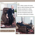 Clearance!Power Lift Recliner Chair for Elderly, High-Grade Upholstered Fabric Massage Sofa Lounge Chair with Remote Control, Heavy Duty & Safety Motion Reclining Mechanism Living Room Furniture,Brown, L