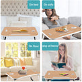 SEGMART Laptop Desk for Bed, Foldable Bed Tray Portable Lap Desks for Adults Kids, Wood, Q06