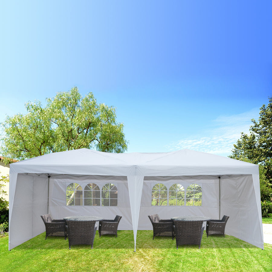 Pop Up Canopy Tent with 4 Sidewalls, 10 x 20 ft Portable Shade Instant Folding Canopy with Carry Bag, Adjustable Folding Gazebo Tent for Sunshade, Waterproof Outdoor Tent for Patio Wedding Beach