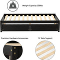 Twin Size Bed with 2 Drawers, SEGMART Twin Bed Frame with Storage, Twin Bed Frames for Kids/Adults/Teens, Bed Frame No Box Spring Needed, Platform Bed Frame with Wood Slat Support, Espresso, LLL4667