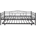 Twin Daybed with Trundle Included, SEGMART Twin Trundle Bed Frame with Metal Slat Support, Trundle Beds for Kids Teens Adults, Daybed for Bedroom Guest Room, Bed Frame No Box Spring Needed, Black