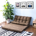 Floor Sofa Bed, Foldable Double Chaise Lounge Sofa Chair with Two Pillows, Adjustable Floor Couch and Sofa for Living Room and Bedroom, Lazy Sofa Floor Chair for Gaming, Sleeper and Reading, L2791