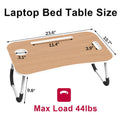 SEGMART Laptop Desk for Bed, Foldable Bed Tray Portable Lap Desks for Adults Kids, Wood, Q06