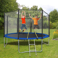12FT Trampoline, Upgraded Outdoor Round Trampoline with Safety, Enclosure and Ladder, Outdoor Trampoline for Family School Entertainment, Heavy Duty Frame and Coiled Spring