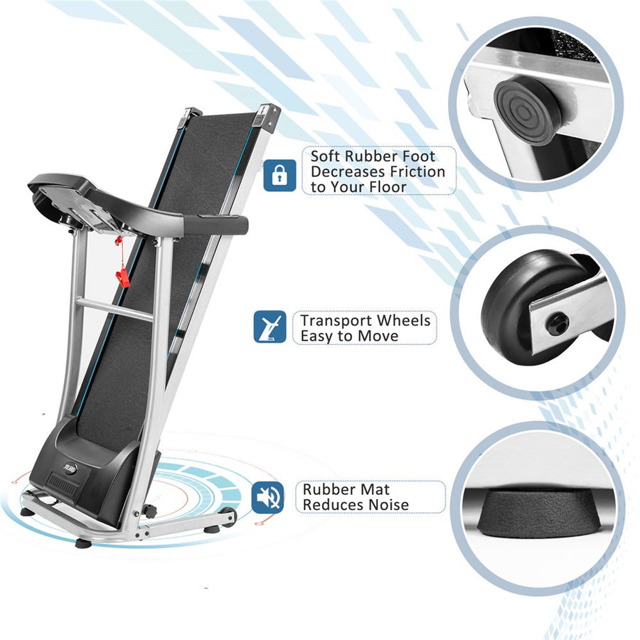 Exercise Equipment, Folding Electric Treadmill for Home, Electric Motorized Running Machine with LED Display and Cup Holder, Easy Assembly Jogging Exercise Equipment with 12 Preset Programs, L5160