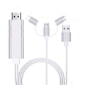HDMI Adapter for iphone, 3 in 1 Lighting/Micro USB/Type-C to HDMI Cable, 1080P Digital AV Cable Connector Cord for iPhone/Android/iPad/to HDTV/Projector/Monitor, L5530
