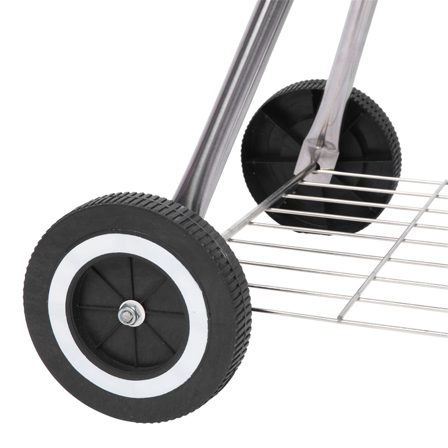 Portable BBQ Grills Clearance Charcoal with Wheels, Upgrade Steel Camping Grill, Outdoor Charcoal Grills for Barbecue Picnic Trailing Camping Outdoor, 18-Inch, Black