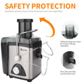 Vegetable Juicer Juice Extractor, SEGMART 600W Orange Juicer Cold Press Juicer Machine, 3 Speed Electric Juicer Wide Mouth, Fruit Juicer with Overheating Protection, Easy Clean, Stainless Steel, H1744