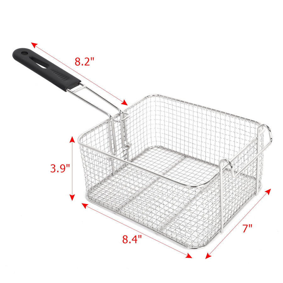 Deep Fryer Electric Deep Fryer with Basket and Lid, Large Capacity Deep Fryer Donut Deep Fryer, SEGMART Commercial Deep Fryer Stainless Steel Deep Fryer for Kitchen/Home Use, 6.3QT/6L/2500W, H622