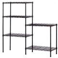 5 Tier Black Epoxy Steel Wire Shelving Unit and Storage Racks, Metal Shelves for Garage Metal Storage Shelving, Black, S10125
