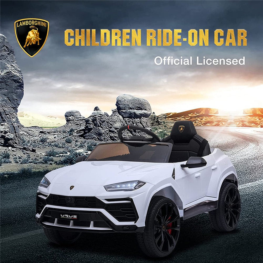 12 V Ride on Toys With Remote, SEGMART 12V Kids Electric Ride On Car for Boys Girls, Battery Powered Electric Vehicles with Remote Control, LED Lights, Music, Horn, Kids Gifts, White, LL617