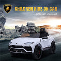 12 Volt Ride on Toys for Kids, Lamborghini Ride on Cars with Remote Control, Ride on Truck Gifts for Boys Ages 3-5, White Electric Vehicle with LED Lights, MP3 Music, 3 Speeds, L5303