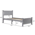 Bed Frame with Headboard, SEGMART Twin Size Bed Frame for Adults Teens Kids, Platform Bed Frame with Wood Slat Support, Solid Wood Bed Frame, Twin Bed Frame No Box Spring Need,78.7"Lx42"W, Gray, H2273