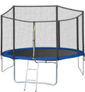 12FT Trampoline, Upgraded Outdoor Round Trampoline with Safety, Enclosure and Ladder, Outdoor Trampoline for Family School Entertainment, Heavy Duty Frame and Coiled Spring