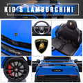 12 Volt Ride on Toys with Remote, Lamborghini Electric Ride on Cars for Kids, Powered Electric Vehicle with LED Lights, Music, Horn, Battery Cars Gift for 3-5 Years Girls Boys, Blue, L5367