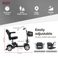 Segmart Mobility Scooters for Seniors, Heavy Duty Handicap Electric Scooters with 4 Wheel, Lightweight Compact Motorized Scooter with Headlights, Outdoor Power Scooter with Anti-Tip Wheels, Blue, SS113